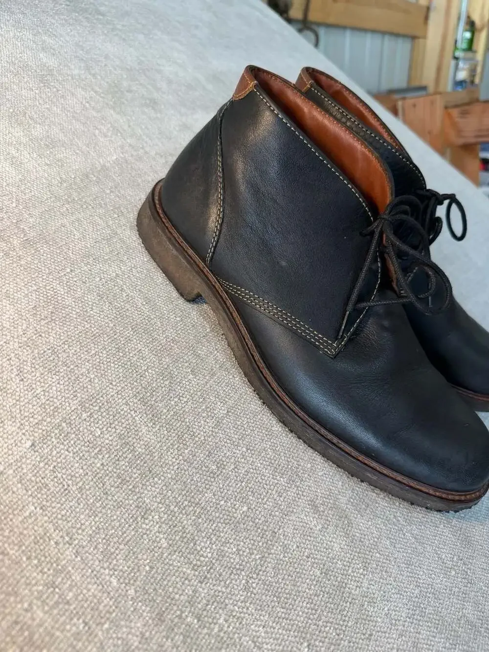 Johnston & Murphy Men's 7.5M Black Leather Chukka Boots